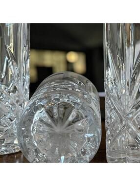 Shannon by Godinger Dublin Crystal Highball Glasses Set of 4 Starburst Pattern